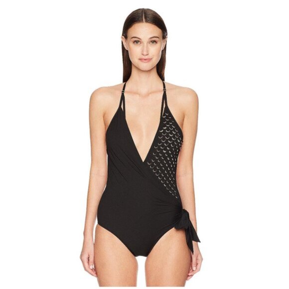 NWT La Perla black scallop detail one piece swimsuit - Picture 2 of 6